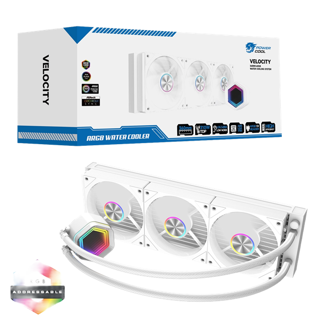 Powercool Velocity 360mm Watercooler White